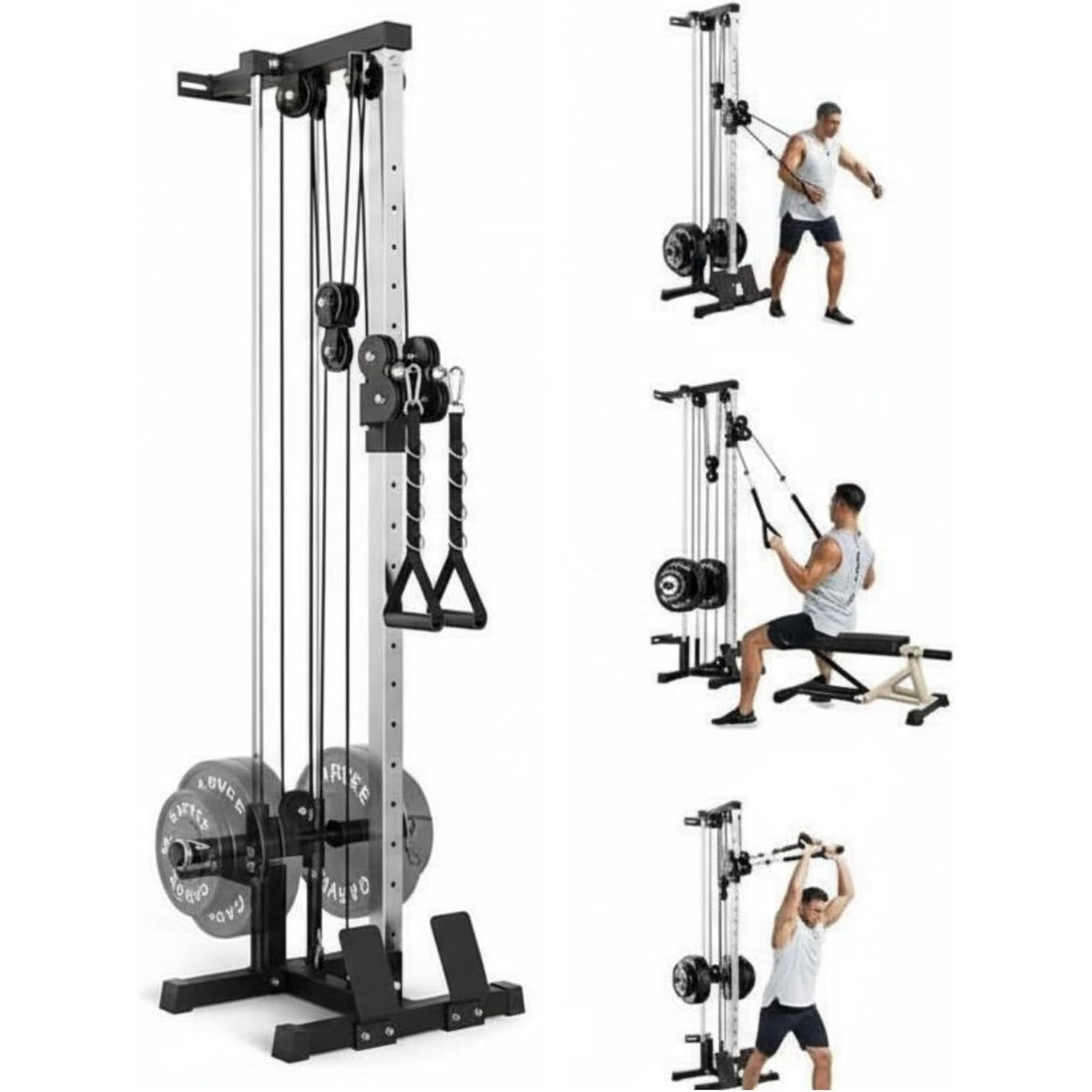 Lat Pulldown Bar - Wall Mount Cable Station Dual Pulley