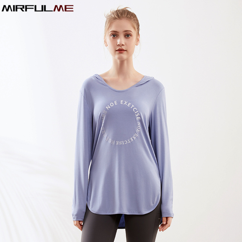 Yoga Fitness Hoodie - Women Sports Hoodies Loose Yoga Shirts