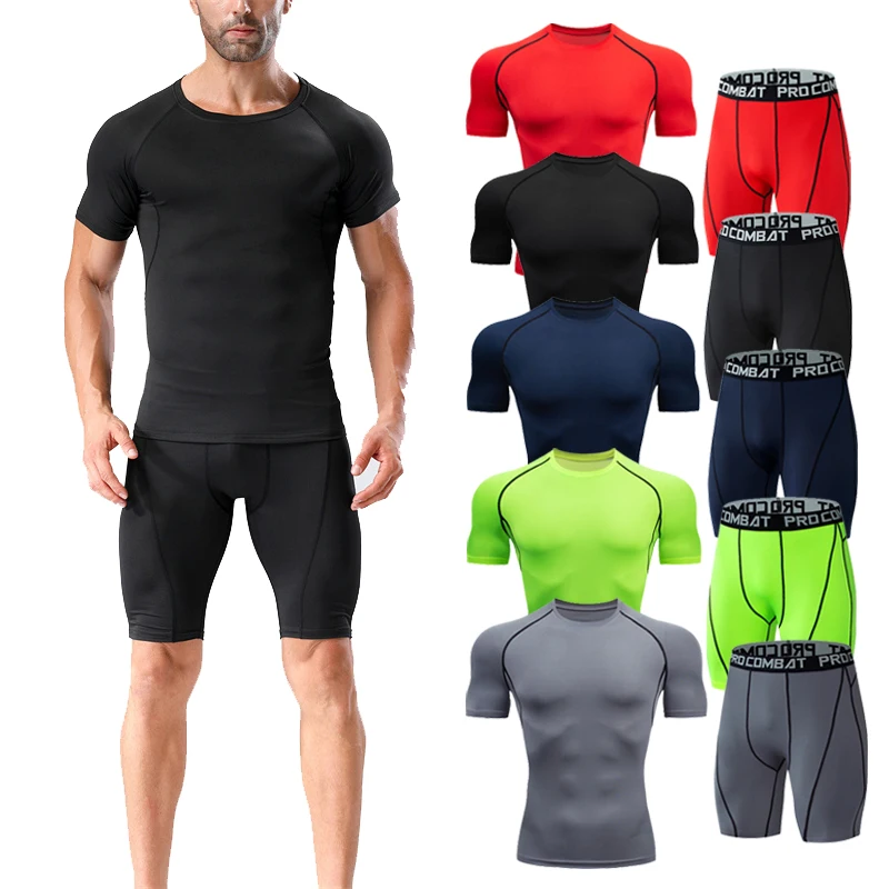 Yoga In Fitness - Men's compression sportswear set fitness yoga