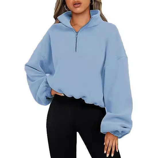 Fleece Thickened Semi-zipper W - Yoga Fitness Hoodie ulasan dan harga
