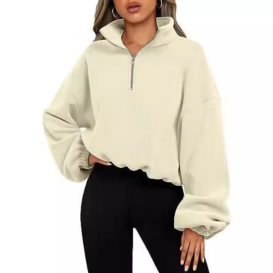 Fleece Thickened Semi-zipper W - Yoga Fitness Hoodie ulasan dan harga