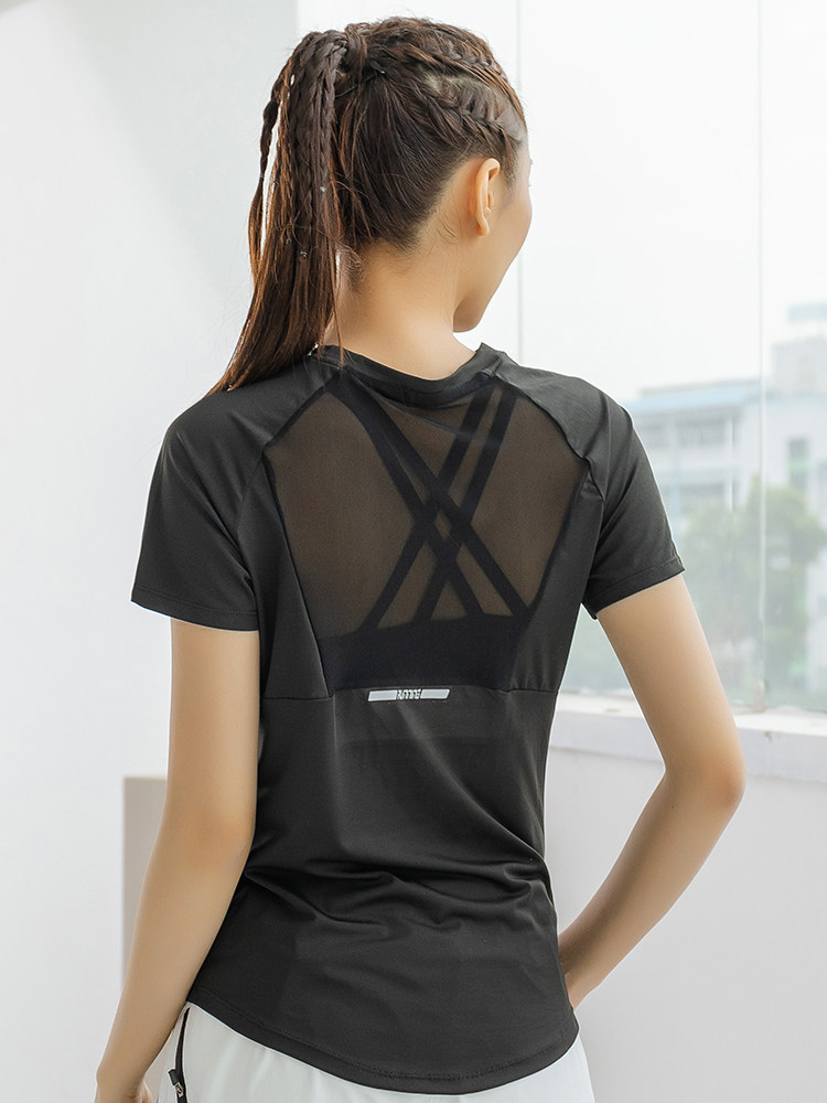 Summer Sports Short-Sleeved Wo - Yoga Fitness Top ulasan dan harga