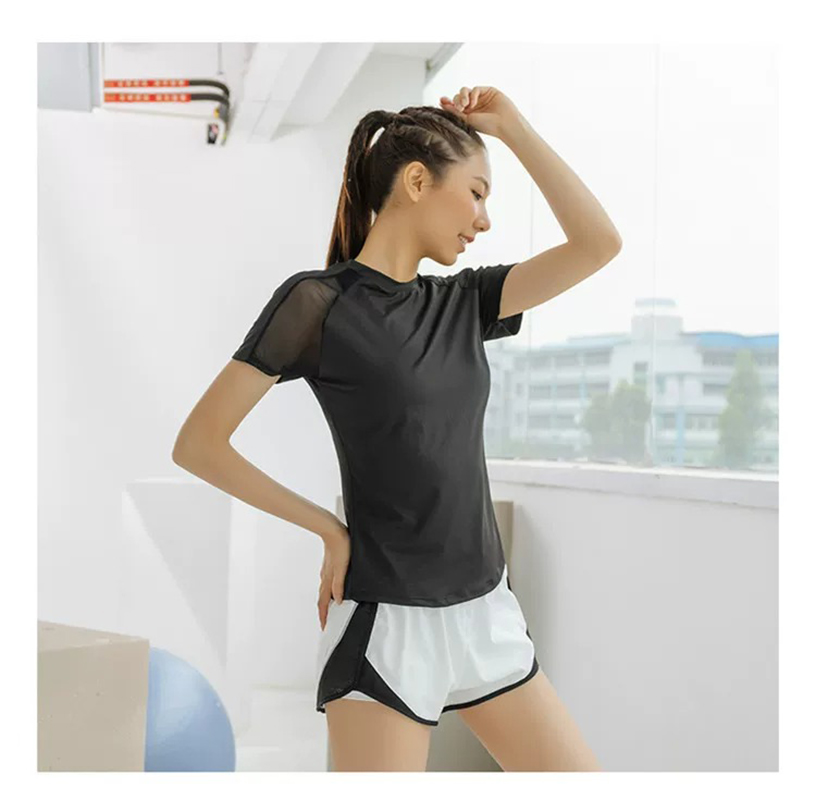 Summer Sports Short-Sleeved Wo - Yoga Fitness Top ulasan dan harga