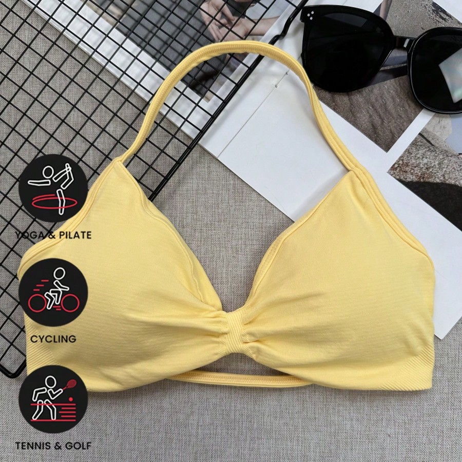 Women Elegant Backless Spaghet - Yoga Fitness Top ulasan dan harga