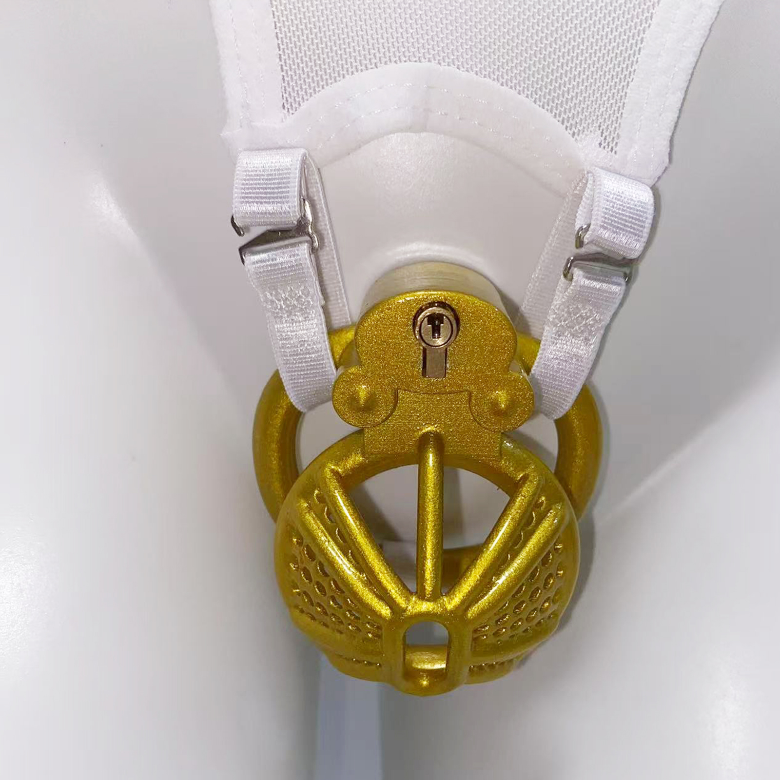 White Thong Male Chastity Cage - Resistance Bands ulasan dan harga