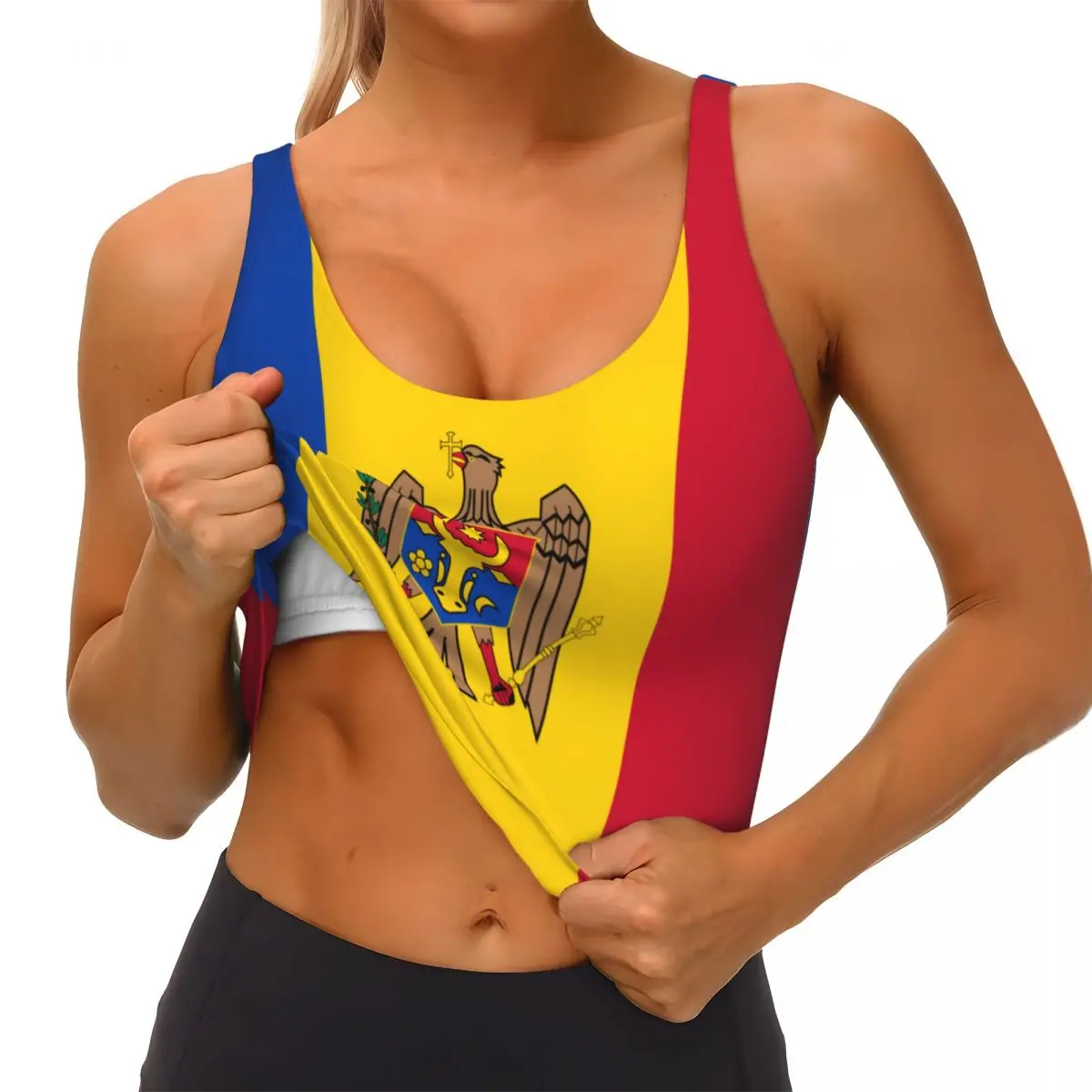 Moldova Flag Basic Tops Women  - Yoga Fitness Top ulasan dan harga