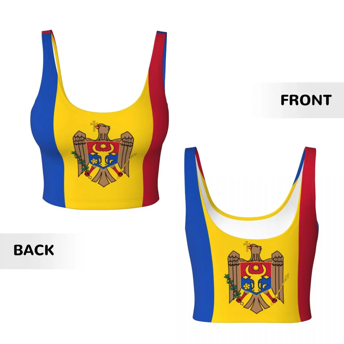 Moldova Flag Basic Tops Women  - Yoga Fitness Top ulasan dan harga
