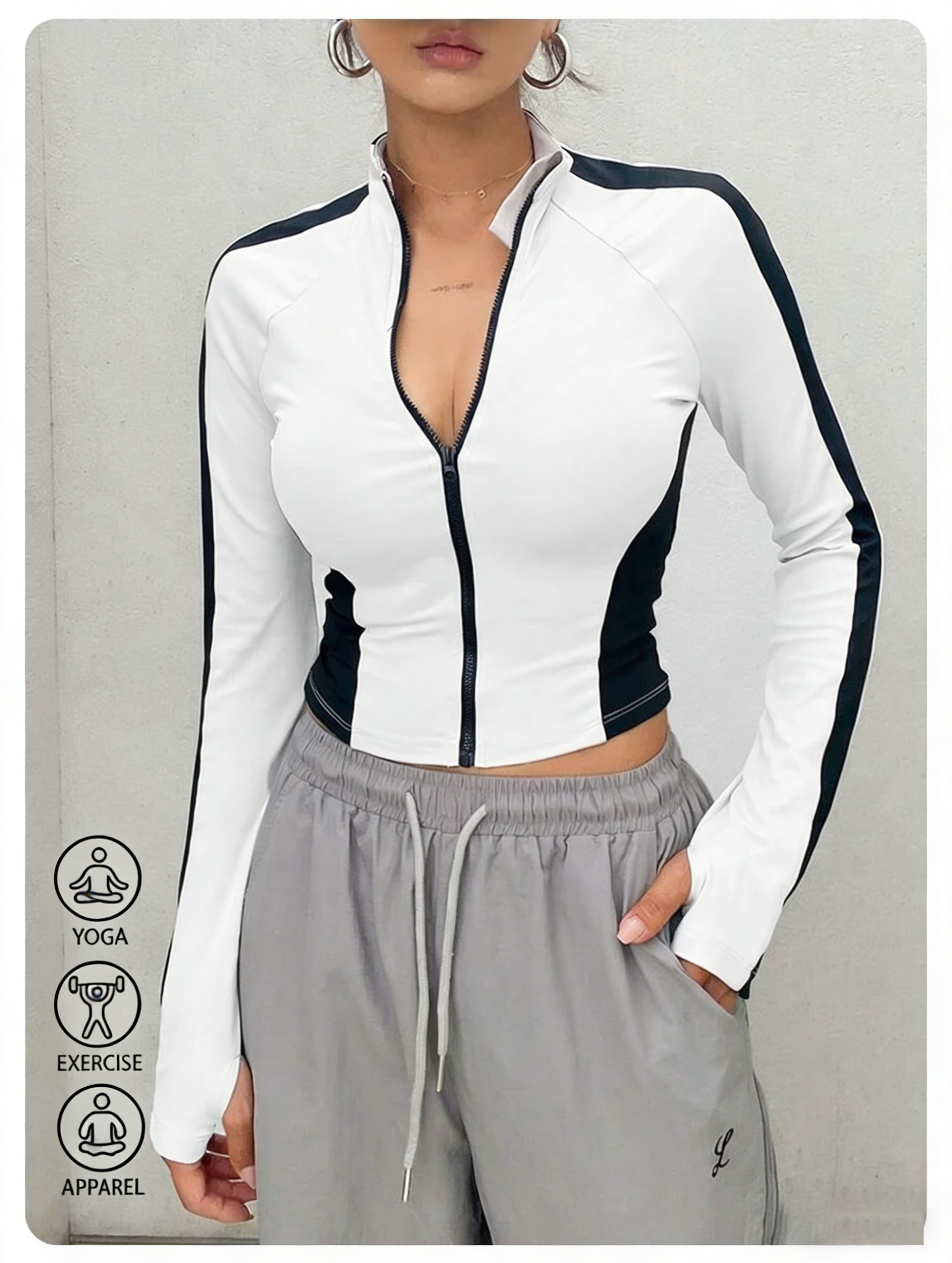 Yoga Clothes Stand Up Collar J - Yoga In Fitness ulasan dan harga