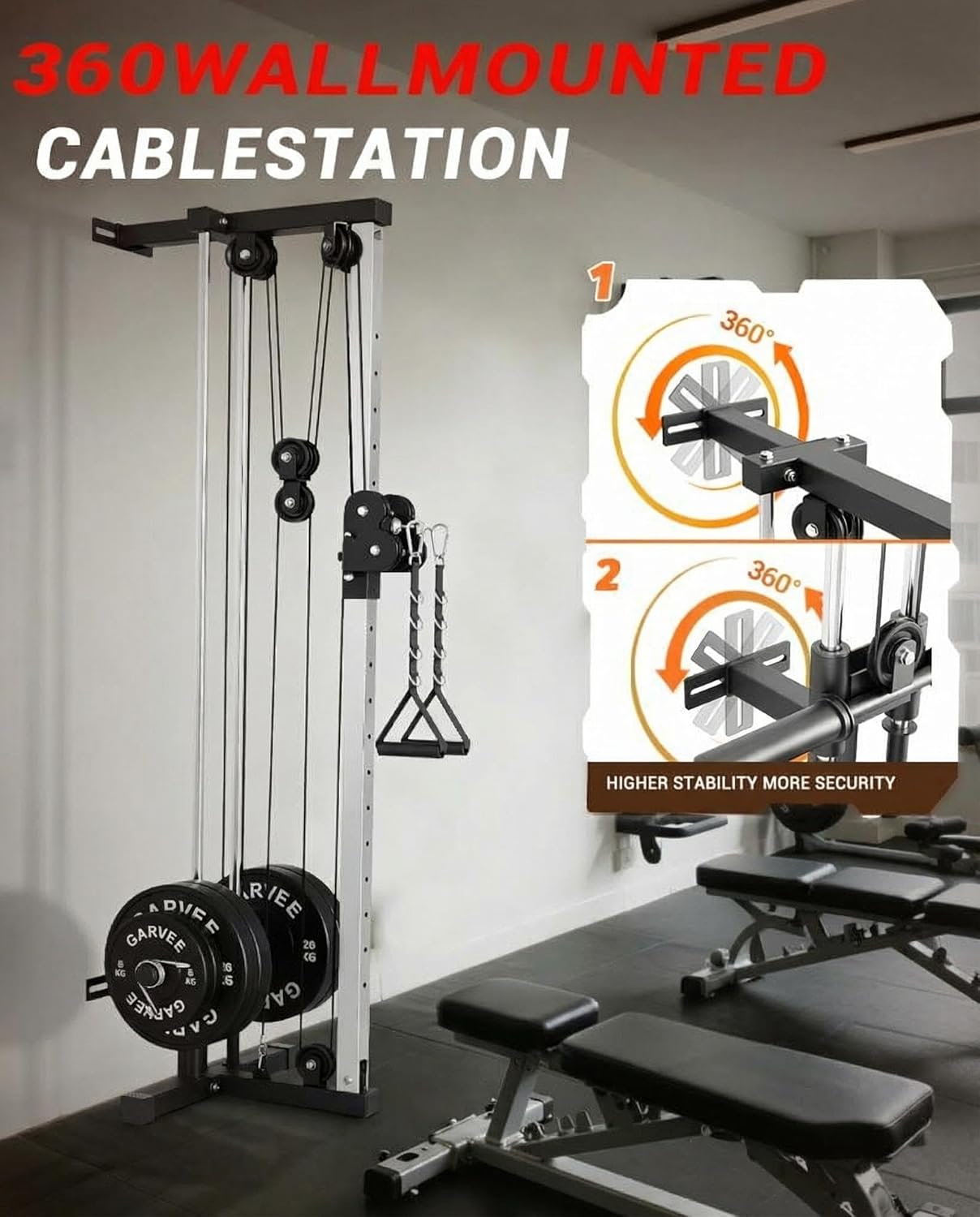 Wall Mount Cable Station Dual  - Lat Pulldown Bar ulasan dan harga