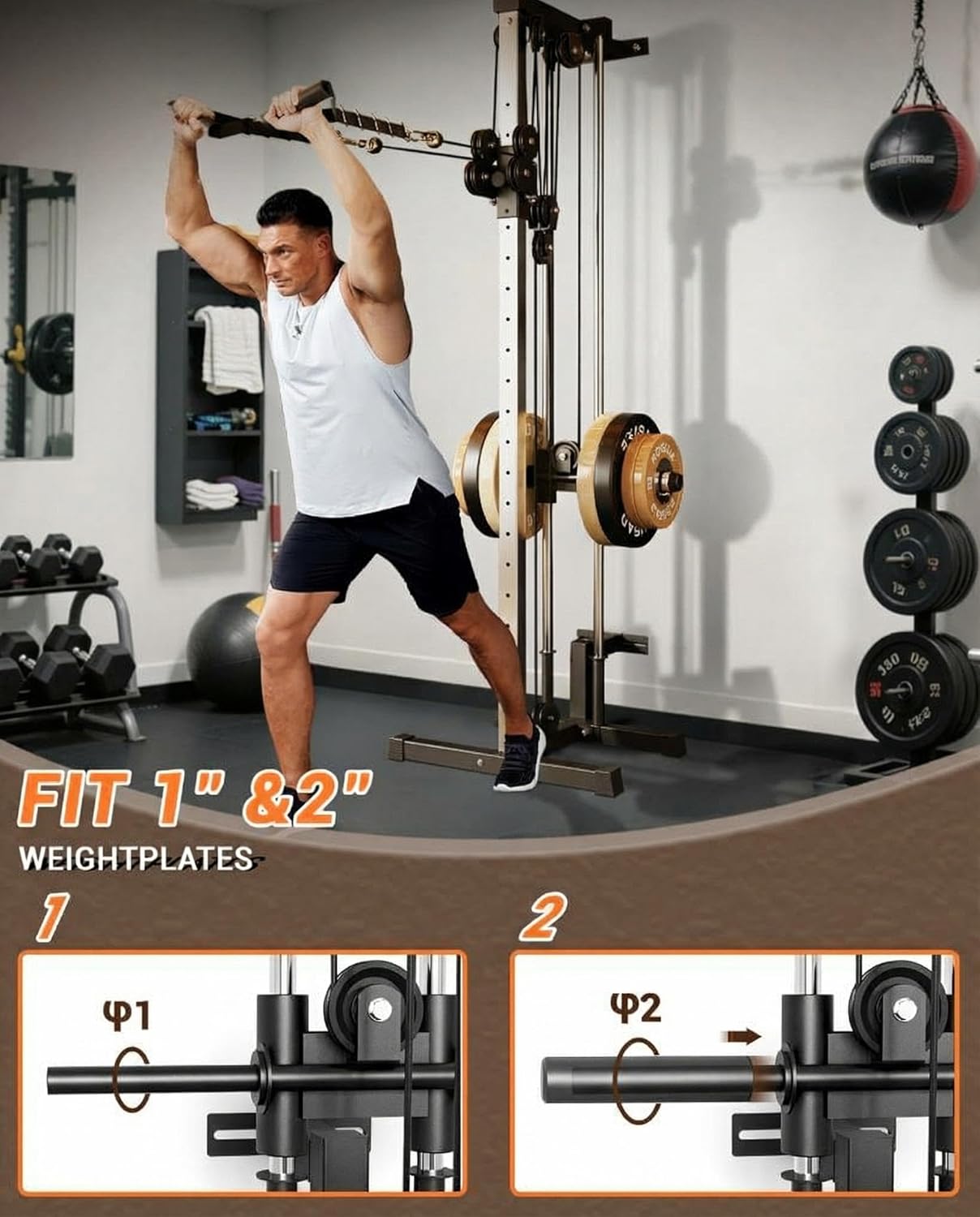 Wall Mount Cable Station Dual  - Lat Pulldown Bar ulasan dan harga