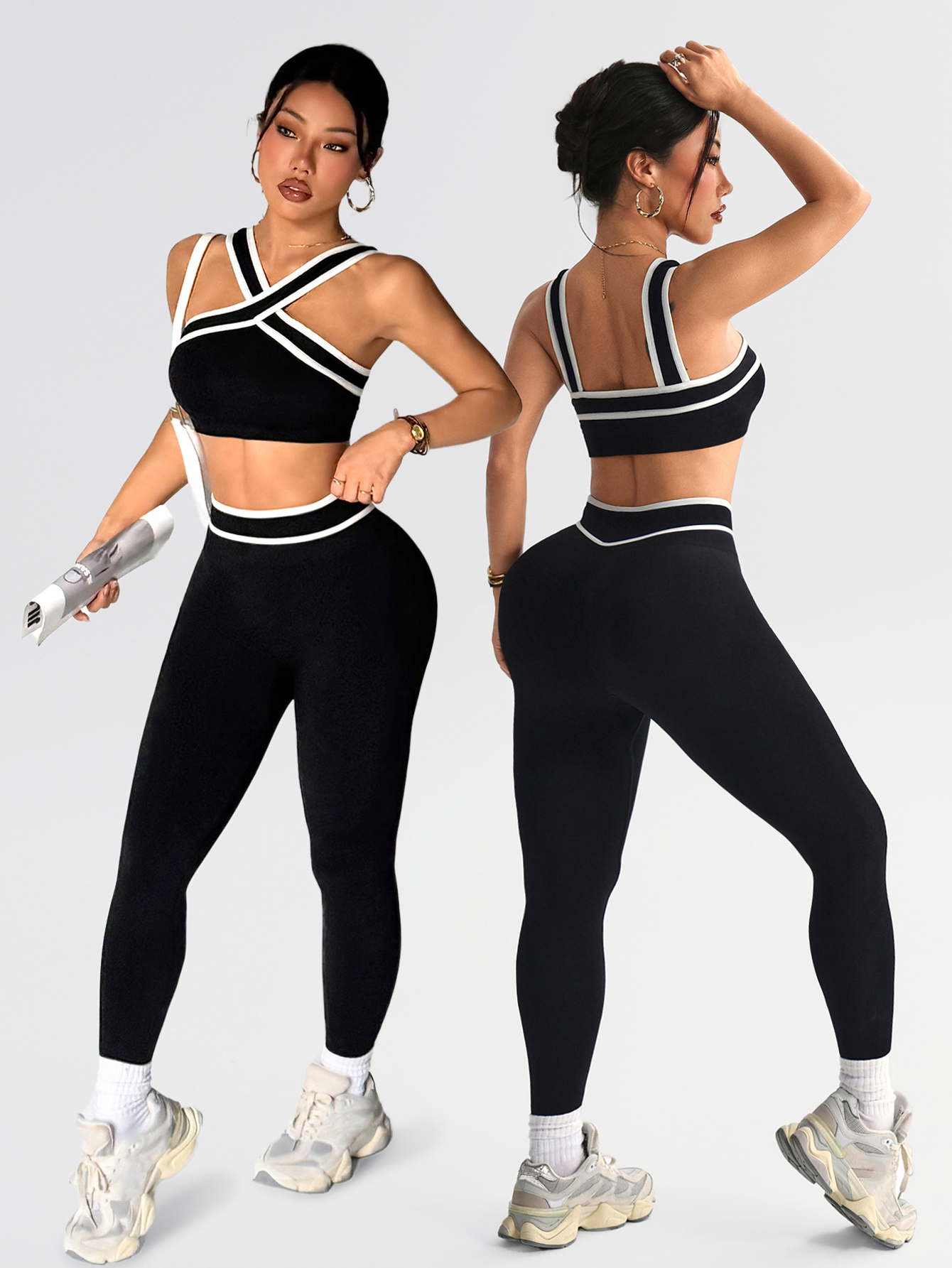2 pcs Women Seamless Yoga Sets - Yoga Fitness Kleidung ulasan dan harga