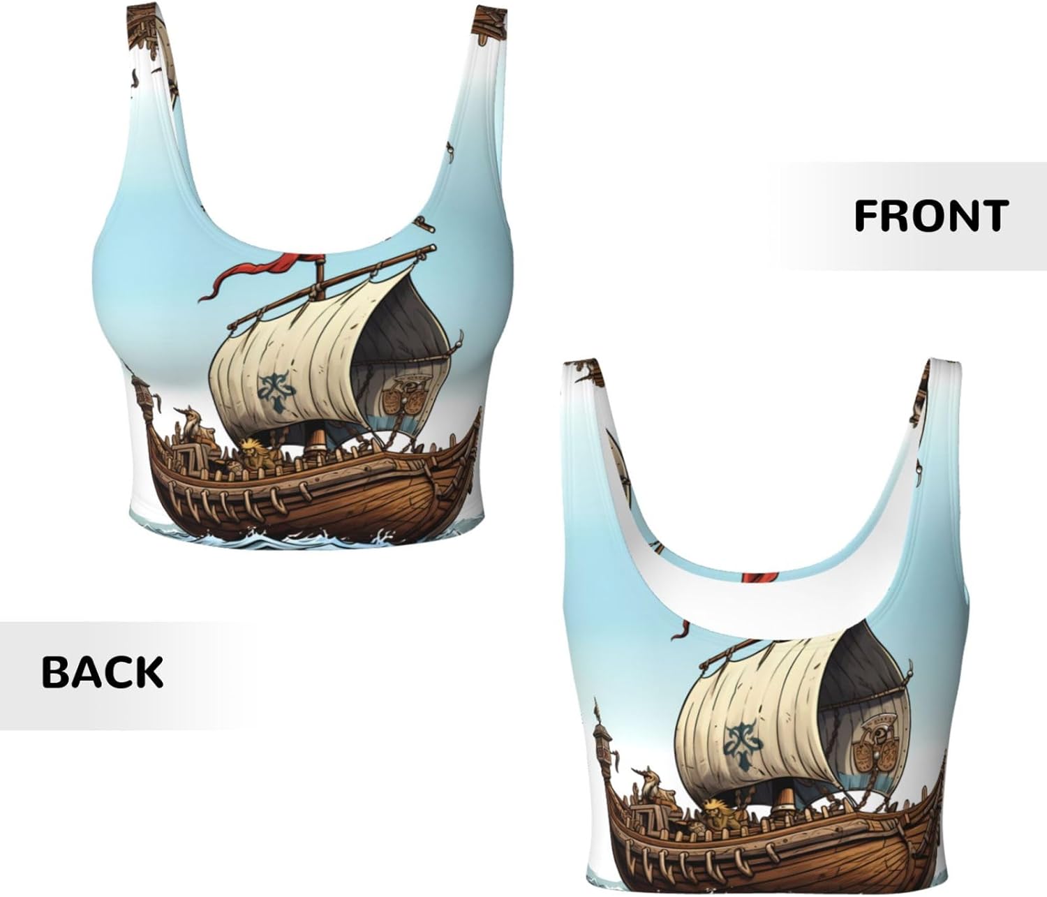 Cartoon Old Boat Prints Women' - Yoga Fitness Workout ulasan dan harga