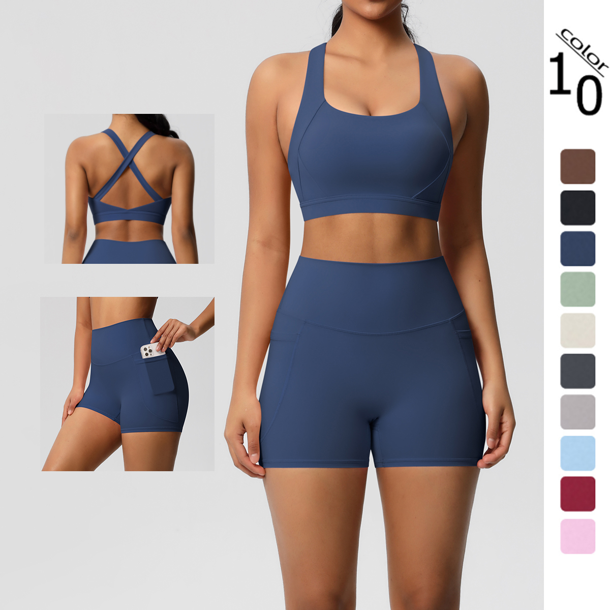 2PCS Sportswear With Pocketed  - Yoga Fitness Kleidung ulasan dan harga