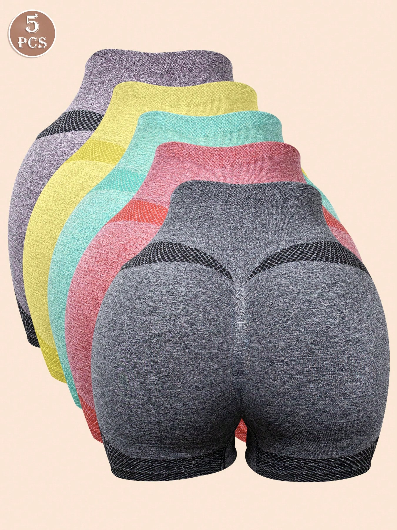 [Seamless Yoga Shorts] 5pcs Hi - Yoga Fitness Top ulasan dan harga