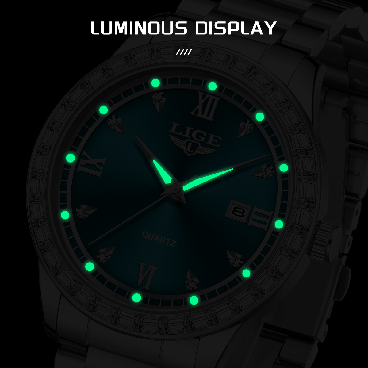 LIGE Luxury Fashion Quartz Wat - Resistance Bands ulasan dan harga