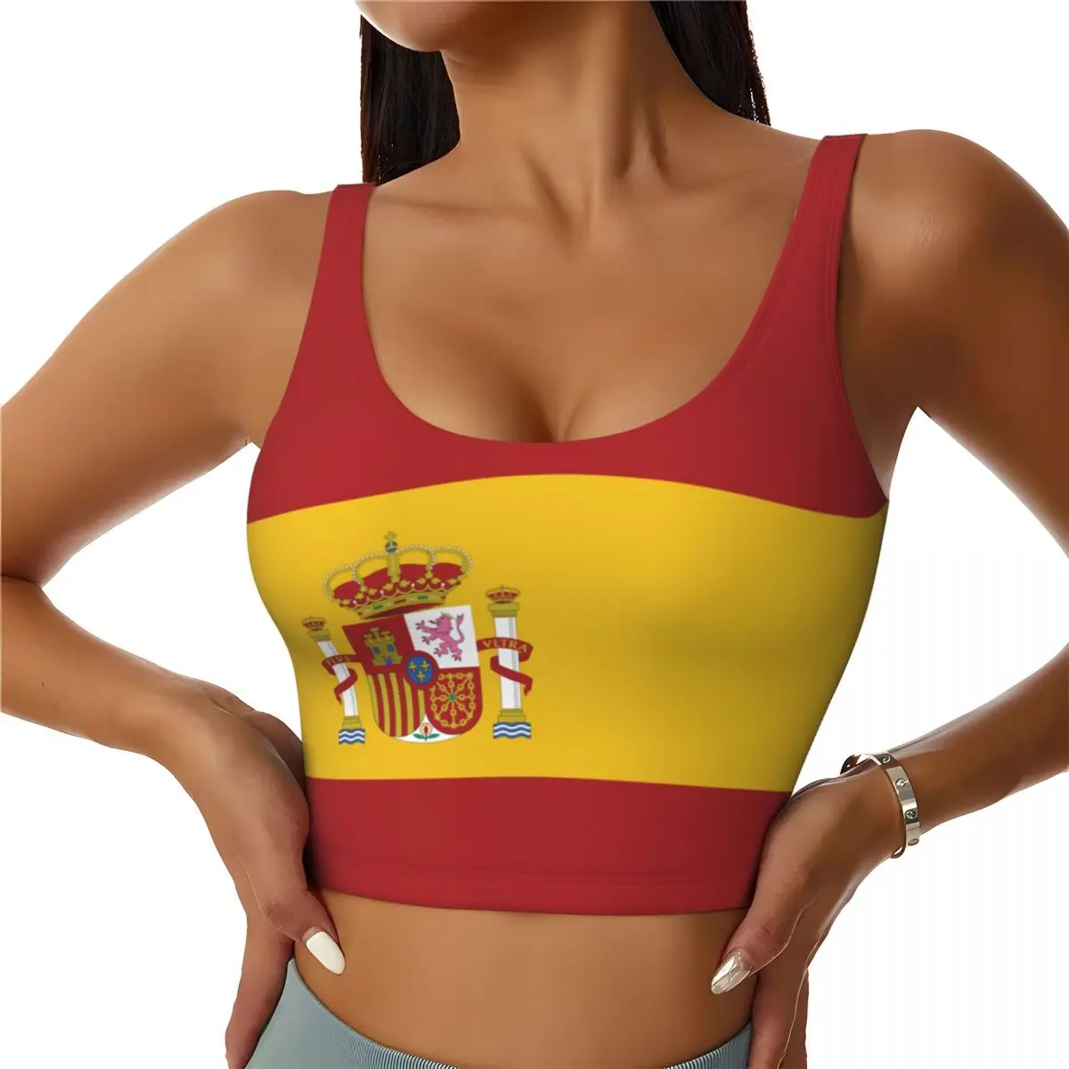Spain Flag Basic Tops Women Sa - Yoga Fitness Top ulasan dan harga