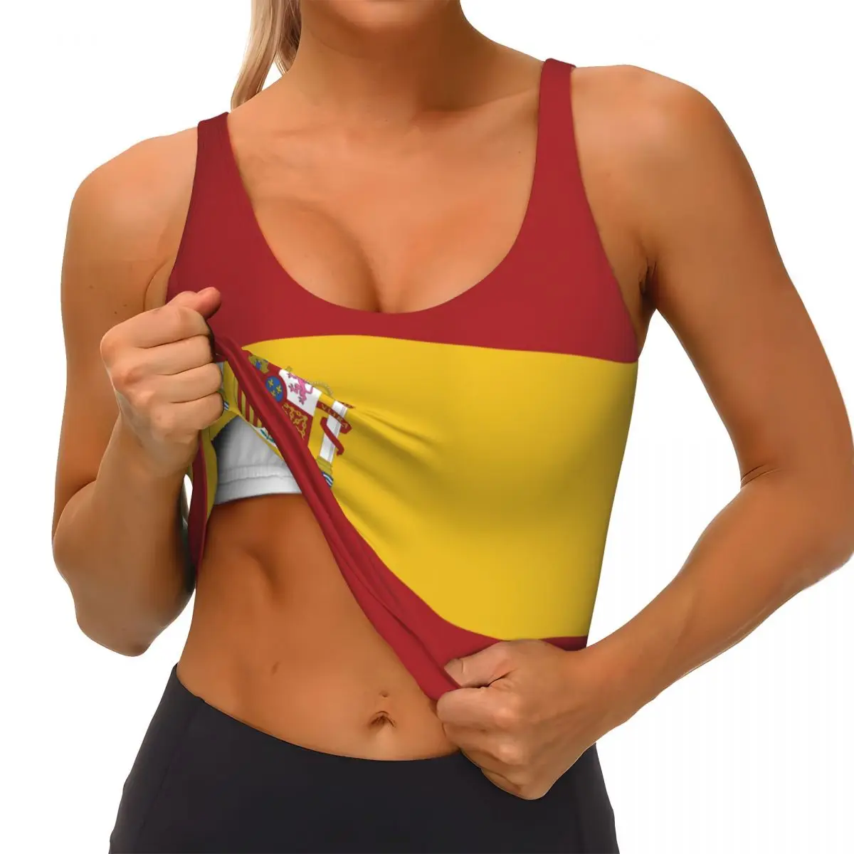 Spain Flag Basic Tops Women Sa - Yoga Fitness Top ulasan dan harga