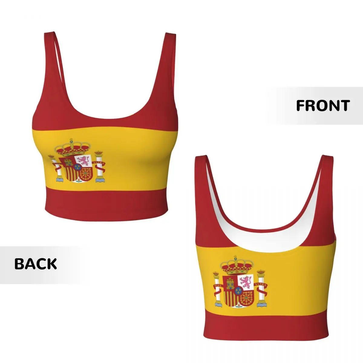 Spain Flag Basic Tops Women Sa - Yoga Fitness Top ulasan dan harga